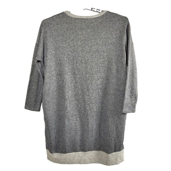 Red Lolly Tunic Sweater Medium Gray Flecked Cotton Blend USA Made High Low Hem - Picture 5 of 13